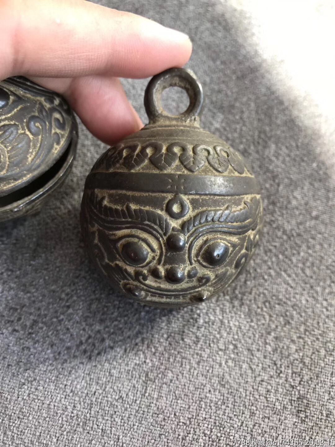 老虎头铃铛一对