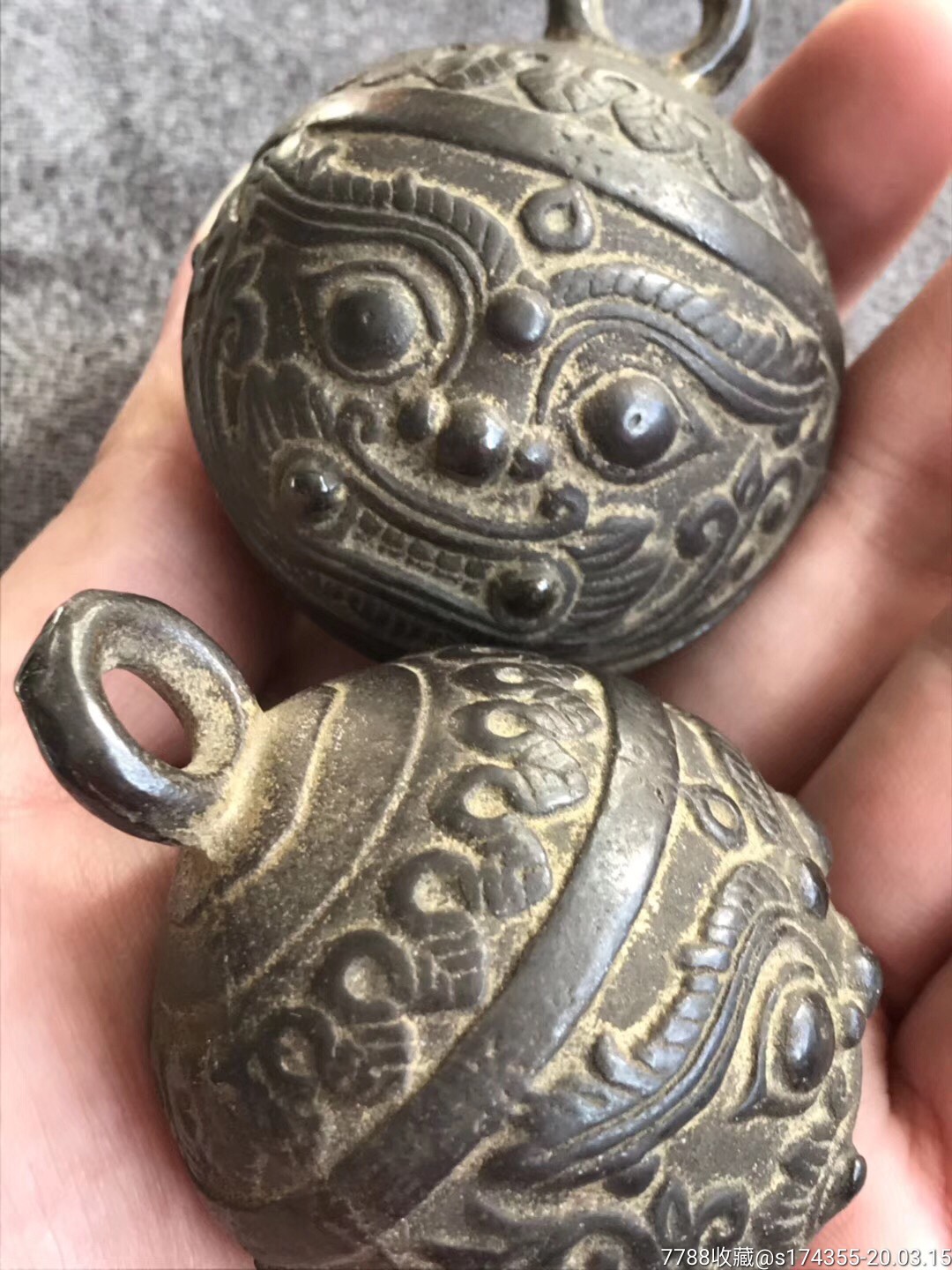 老虎头铃铛一对