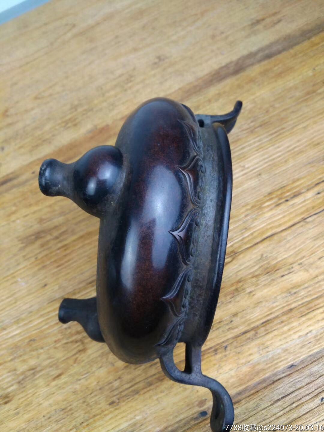 紫铜大明宣德老香炉份量重包浆浓厚皮克一流收藏价值高