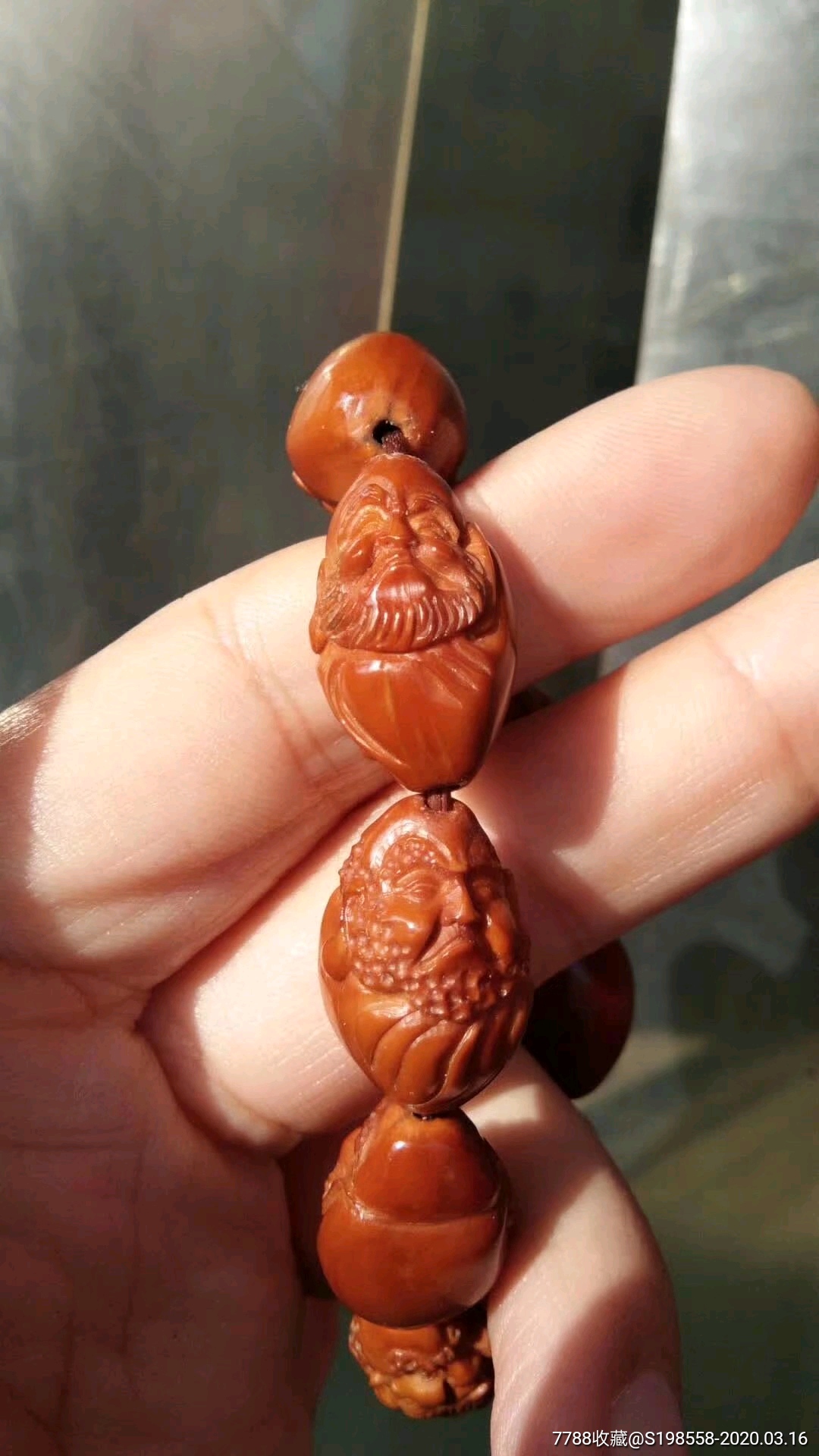达摩橄榄核雕手串(机雕)