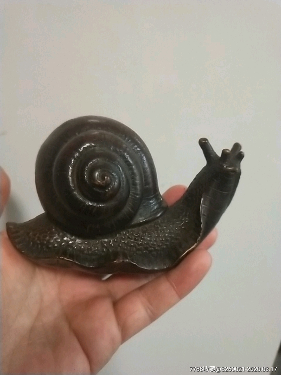 老铜件蜗牛摆件