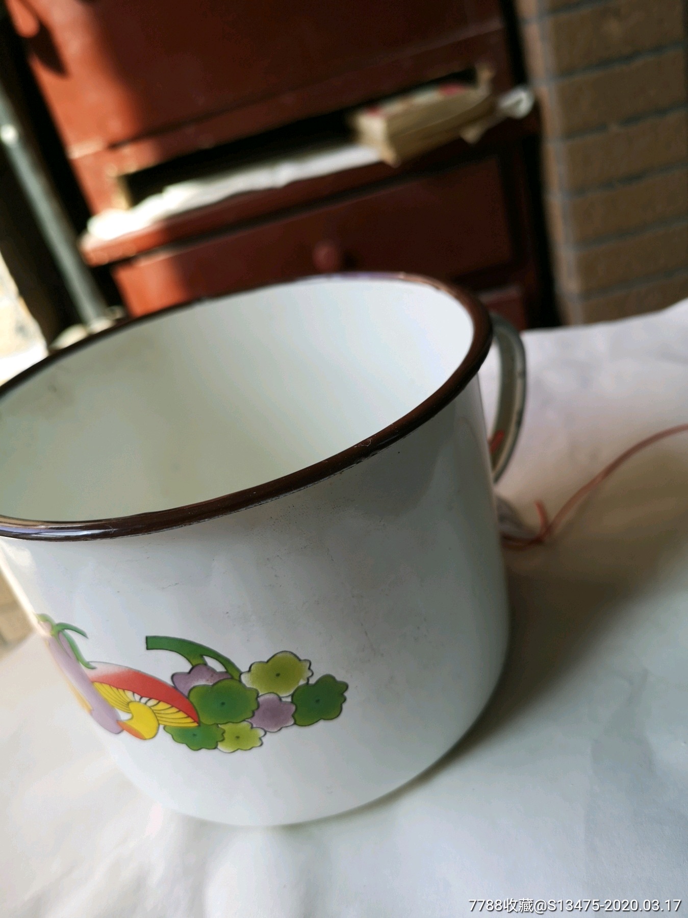 水果图案大号搪瓷杯