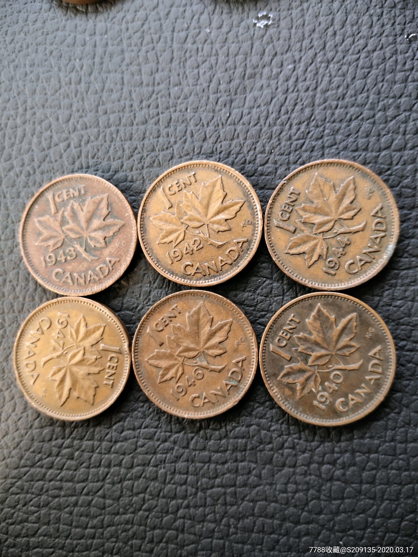 外国硬币加拿大40年代一分不同年6个满五十元包邮