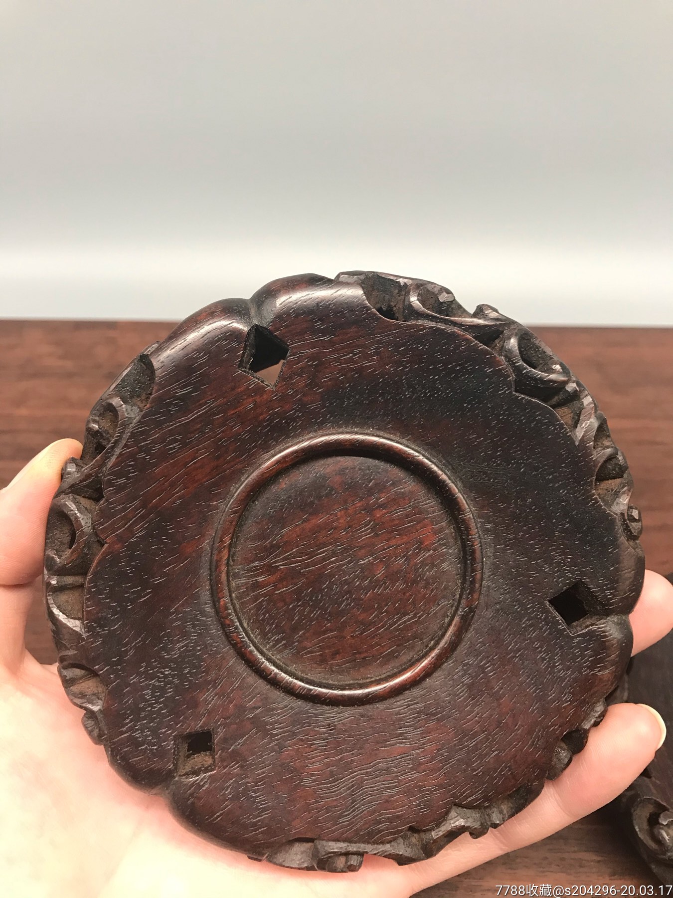 清代紫檀底座两个