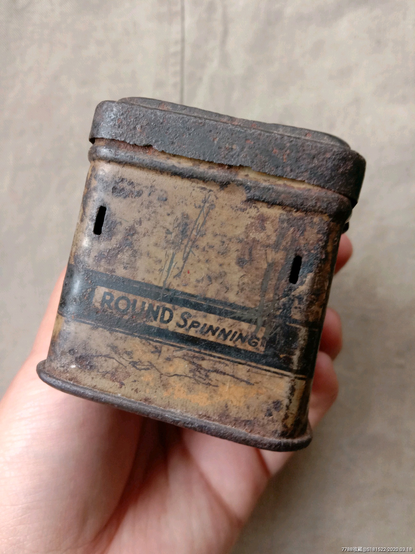 老铁皮罐抗战二战时期铁皮盒铁罐子vintage收藏