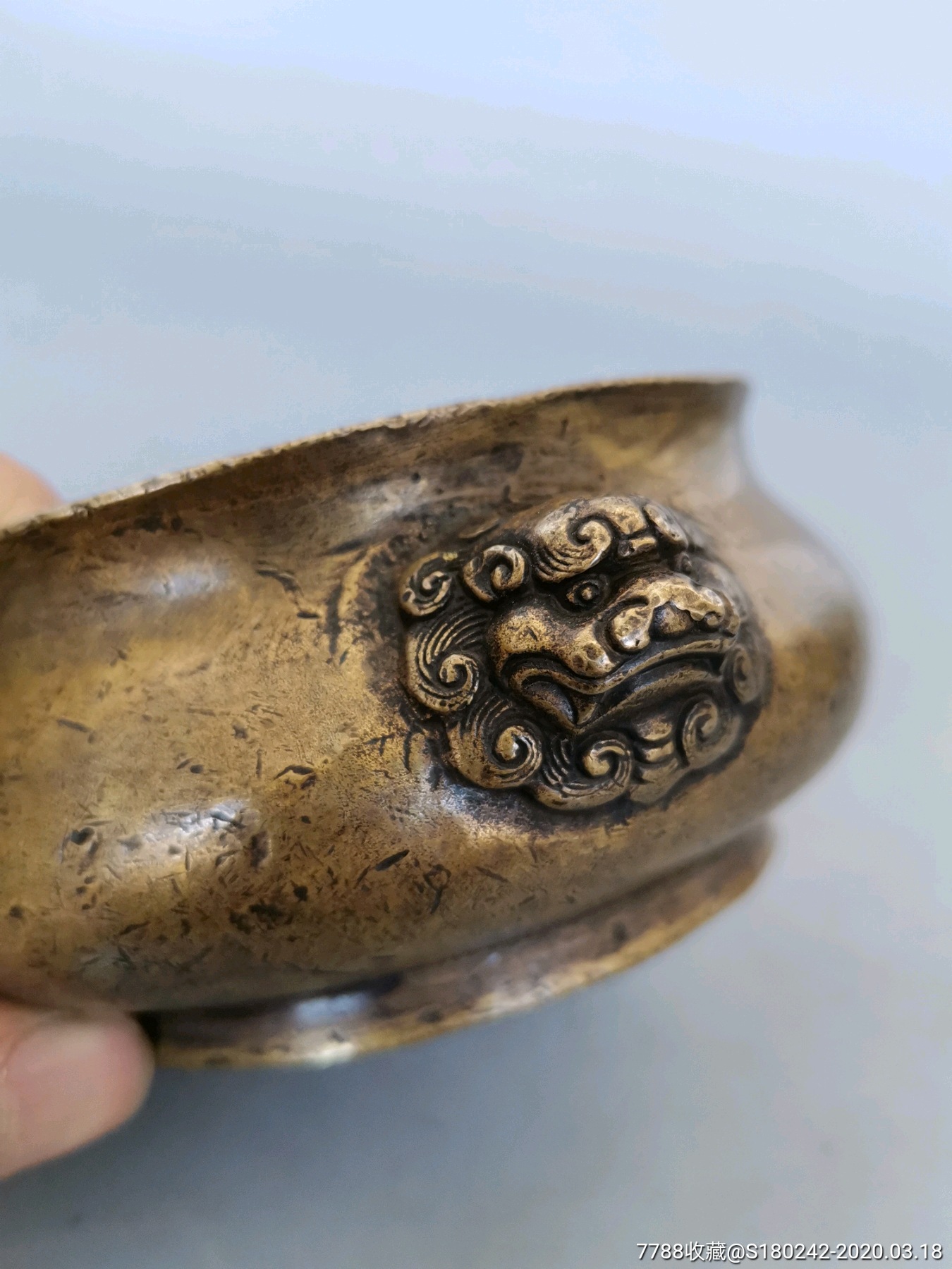 清代铜香炉包浆老道