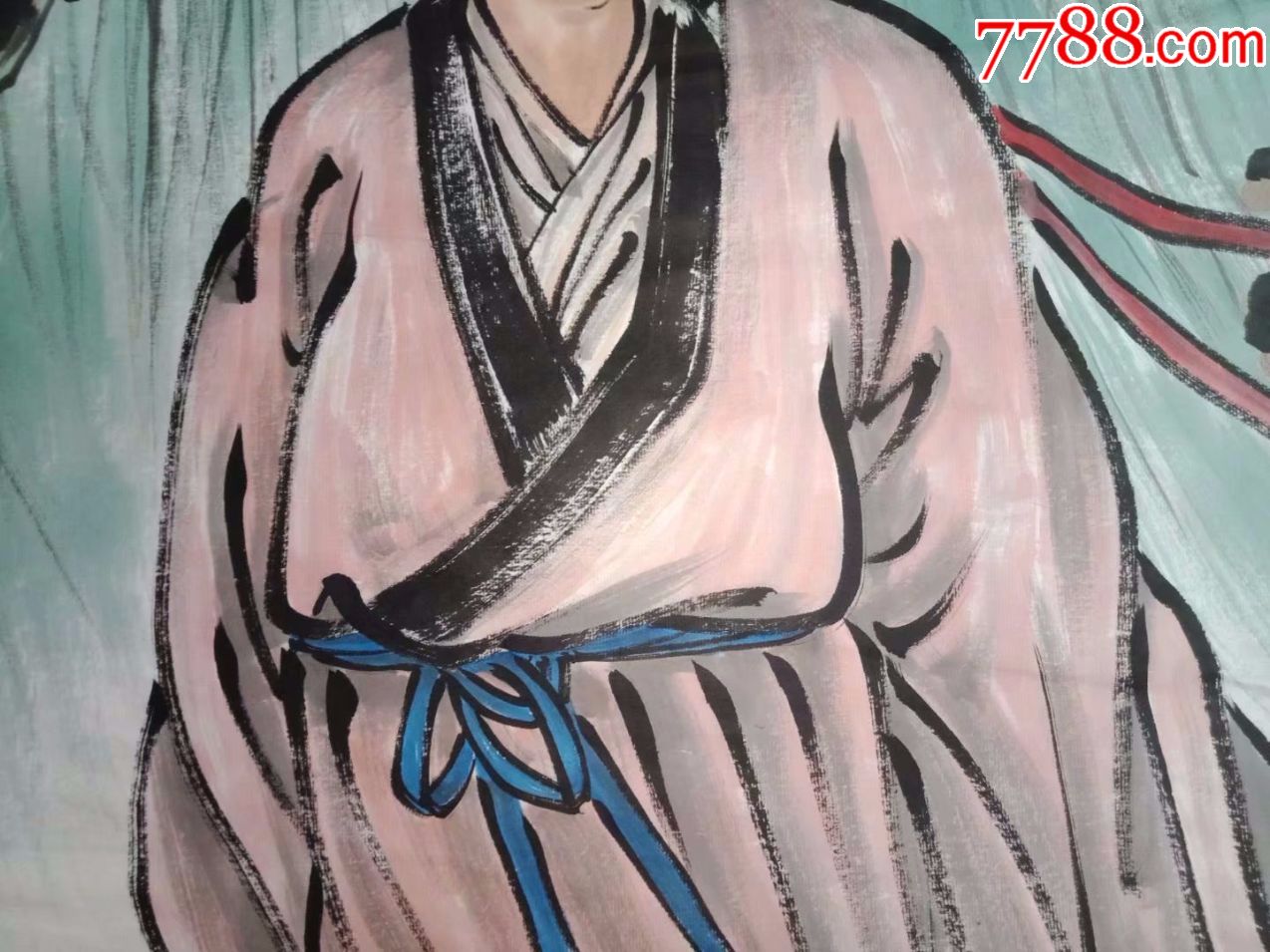 保证纯手工绘画,四尺大尺寸人物画国画,杜甫