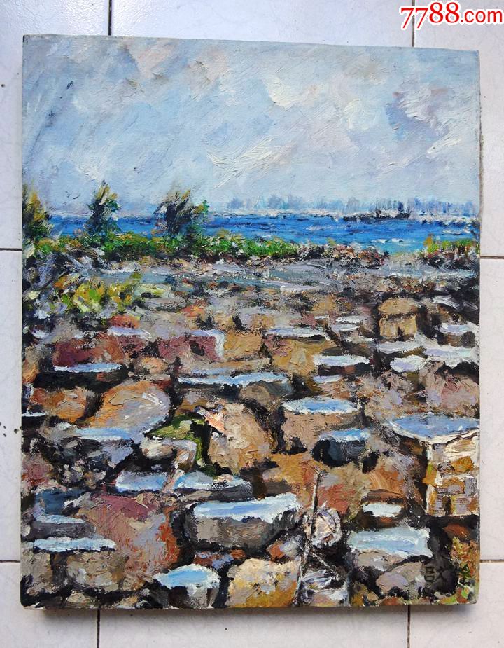 吕文锋获奖作品千年盐田小幅精品手绘油画原作