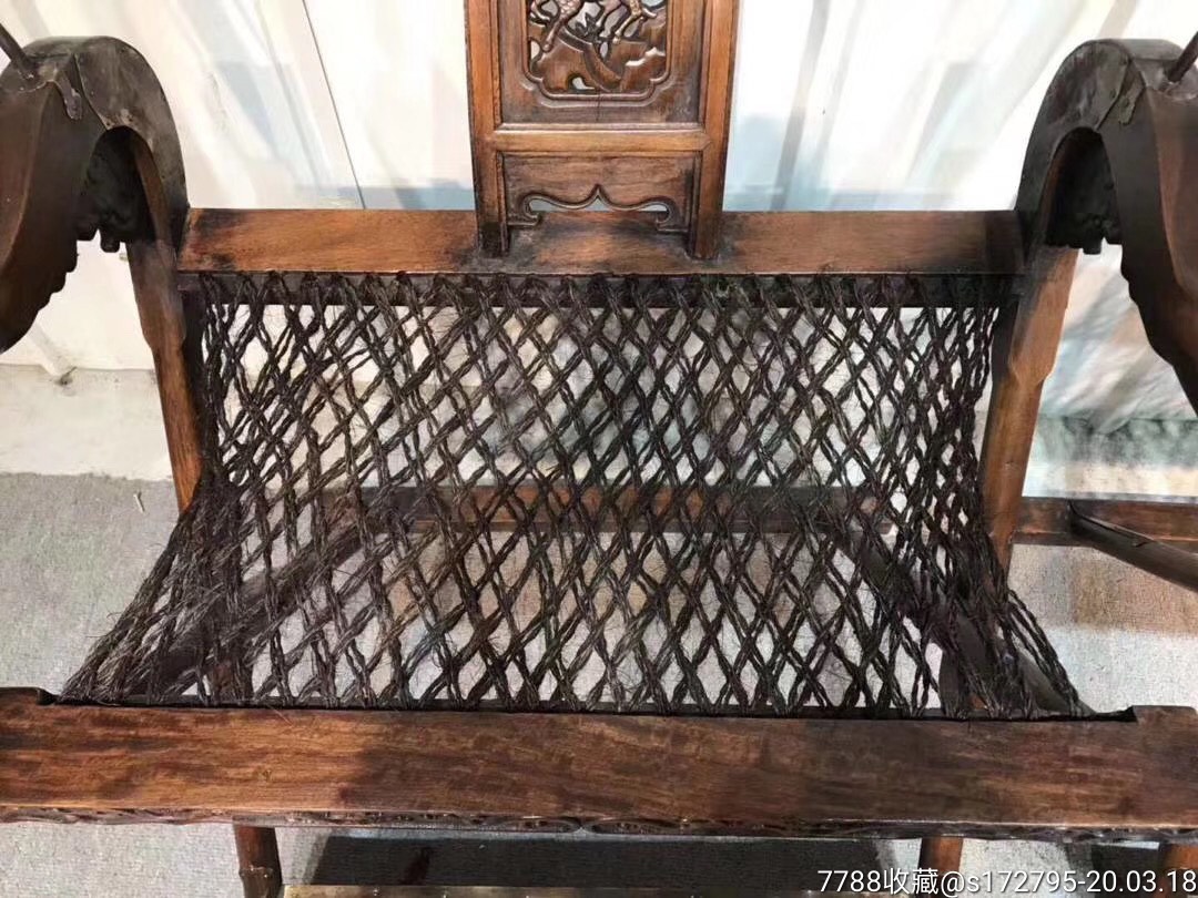 花梨木交椅一对,包浆浓厚,做工精细,尺寸见图