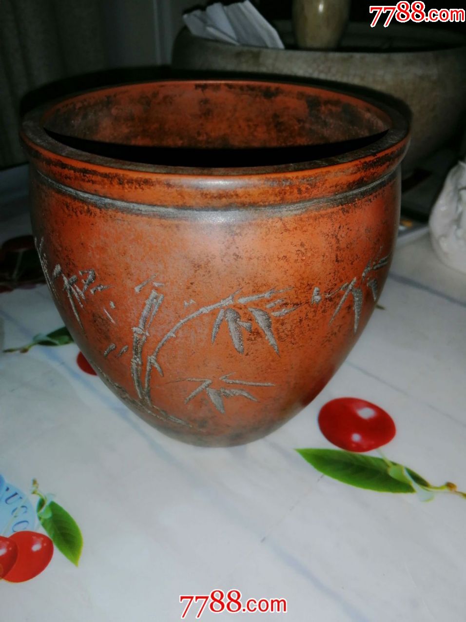 晚清民国大师俞国良制小紫砂缸一口