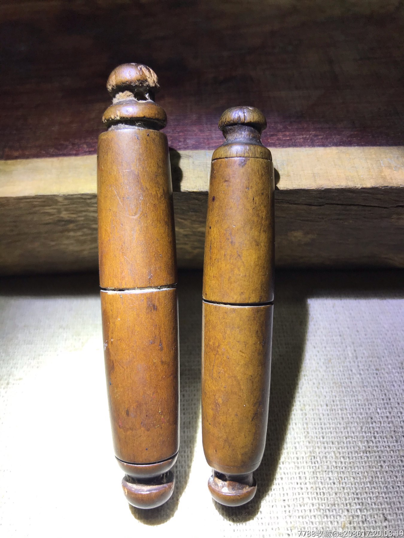 民国黄杨木针线筒木针线筒