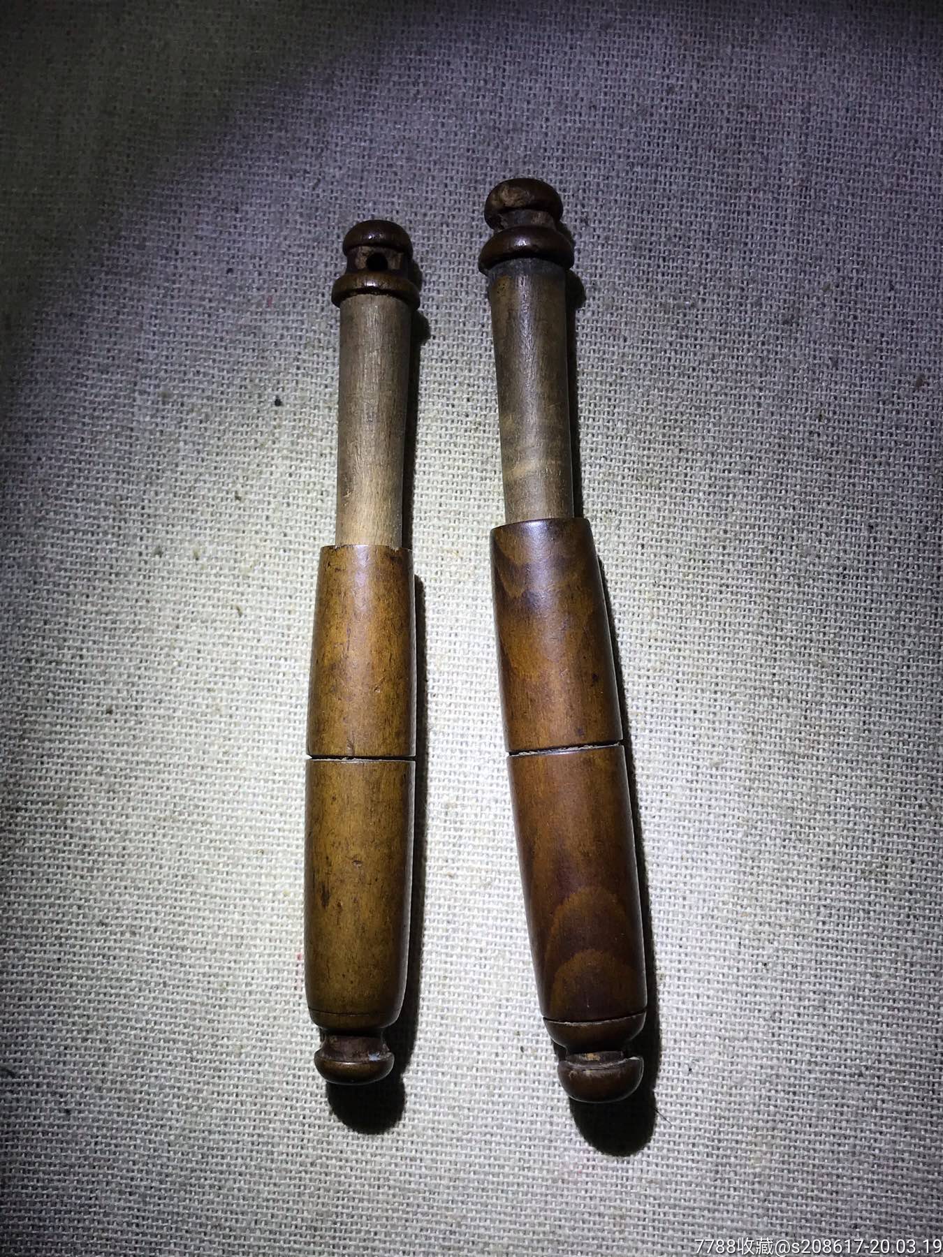 民国黄杨木针线筒木针线筒