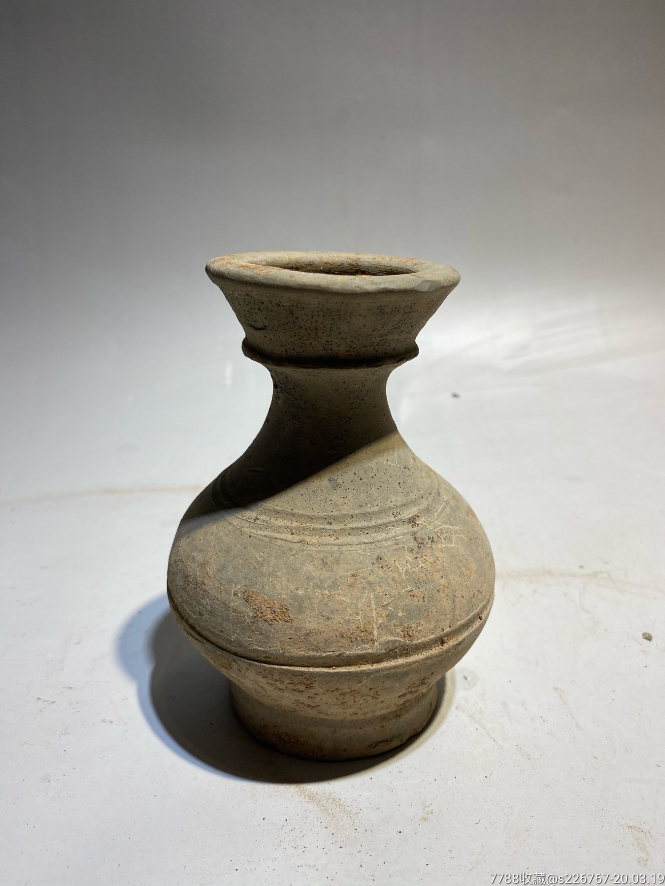 古玩陶器古董汉代小陶瓶陶壶