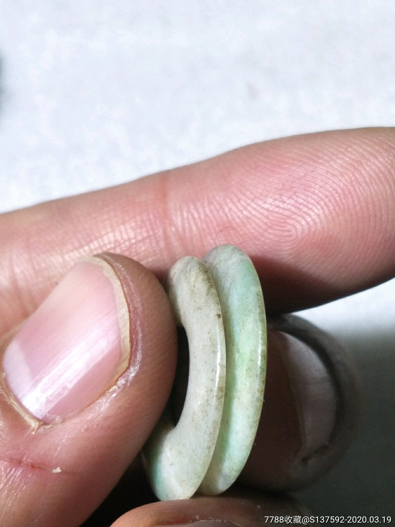 清末民国时期翡翠平安扣一对