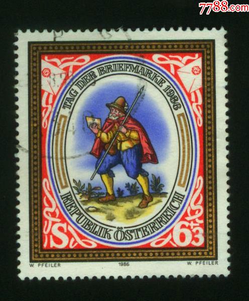 奥地利邮票1986年邮票日:16世纪纽伦堡信使1全