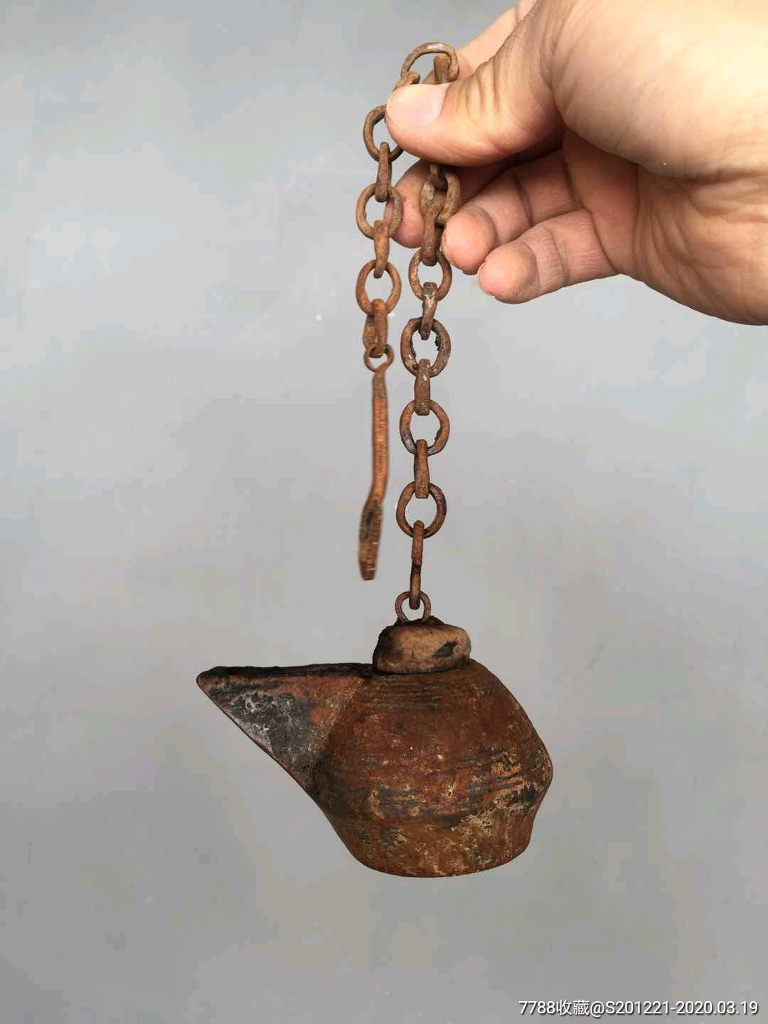 老铸铁油灯老油灯