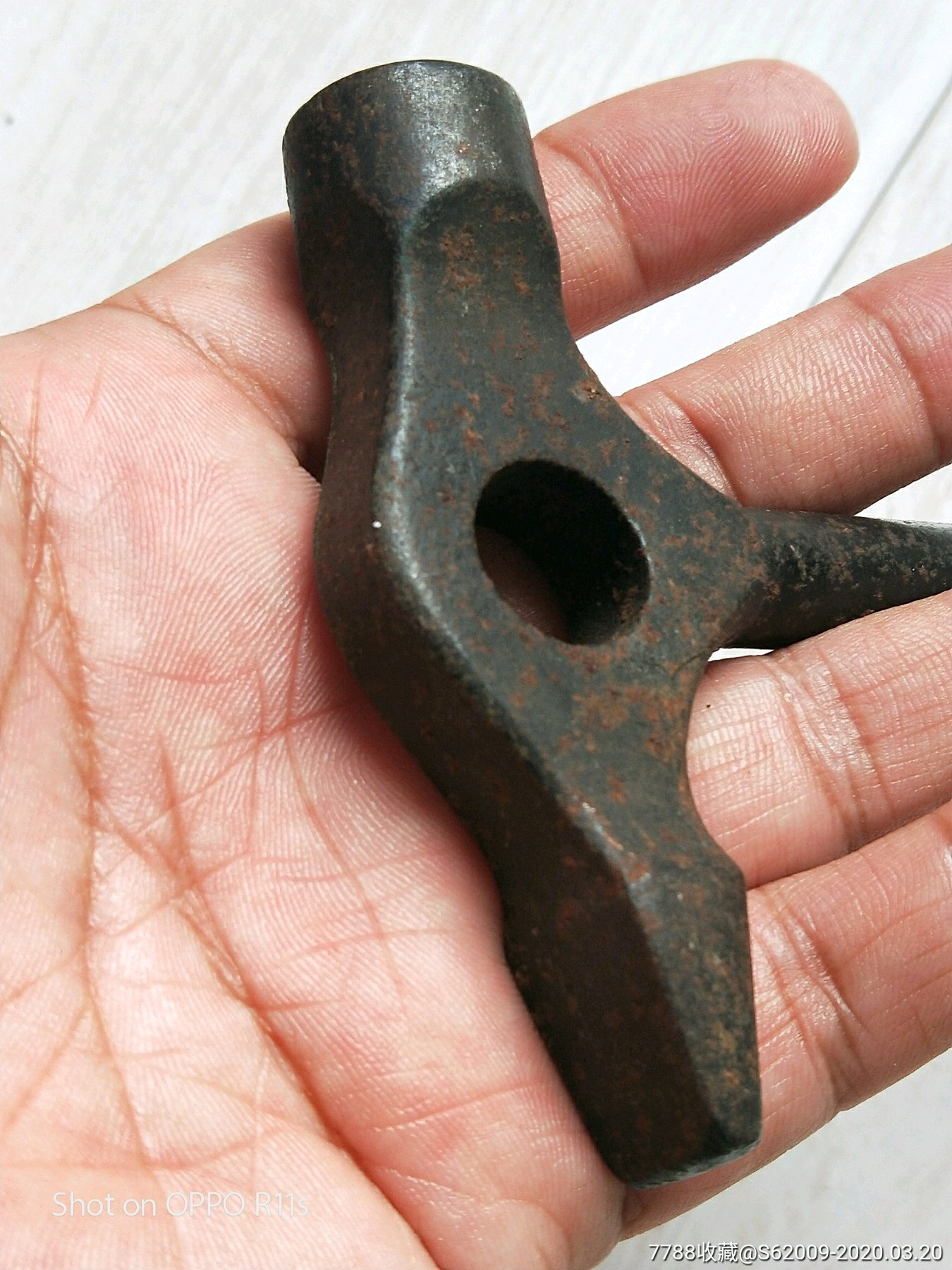 满洲国造型特殊老铁锤子一把