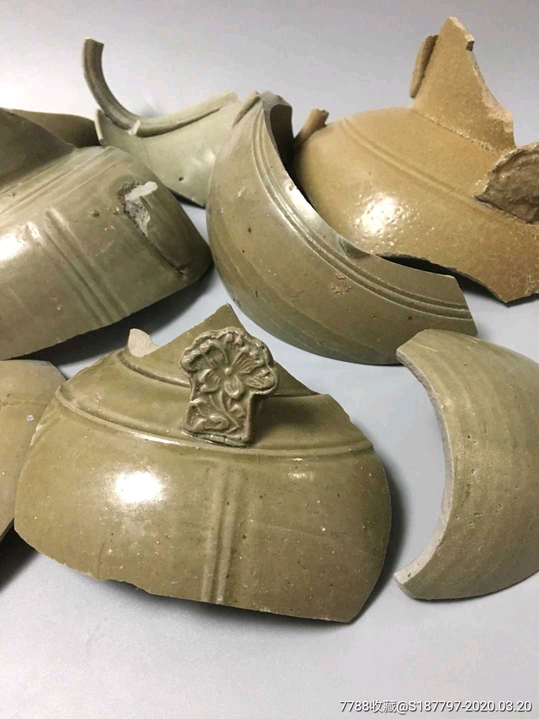 唐宋越窑青瓷执壶残片十片