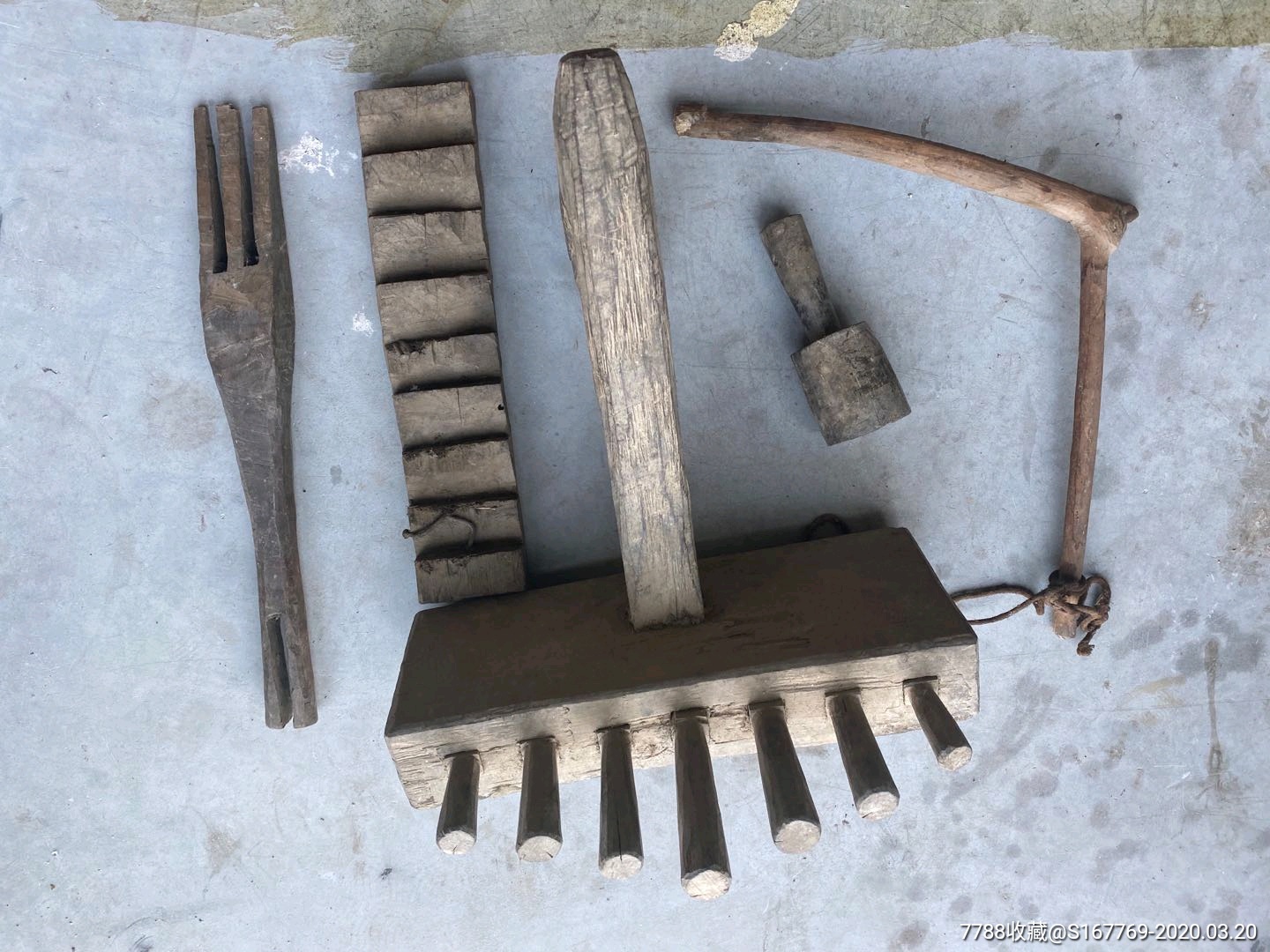 解放时期编草鞋工具五件套