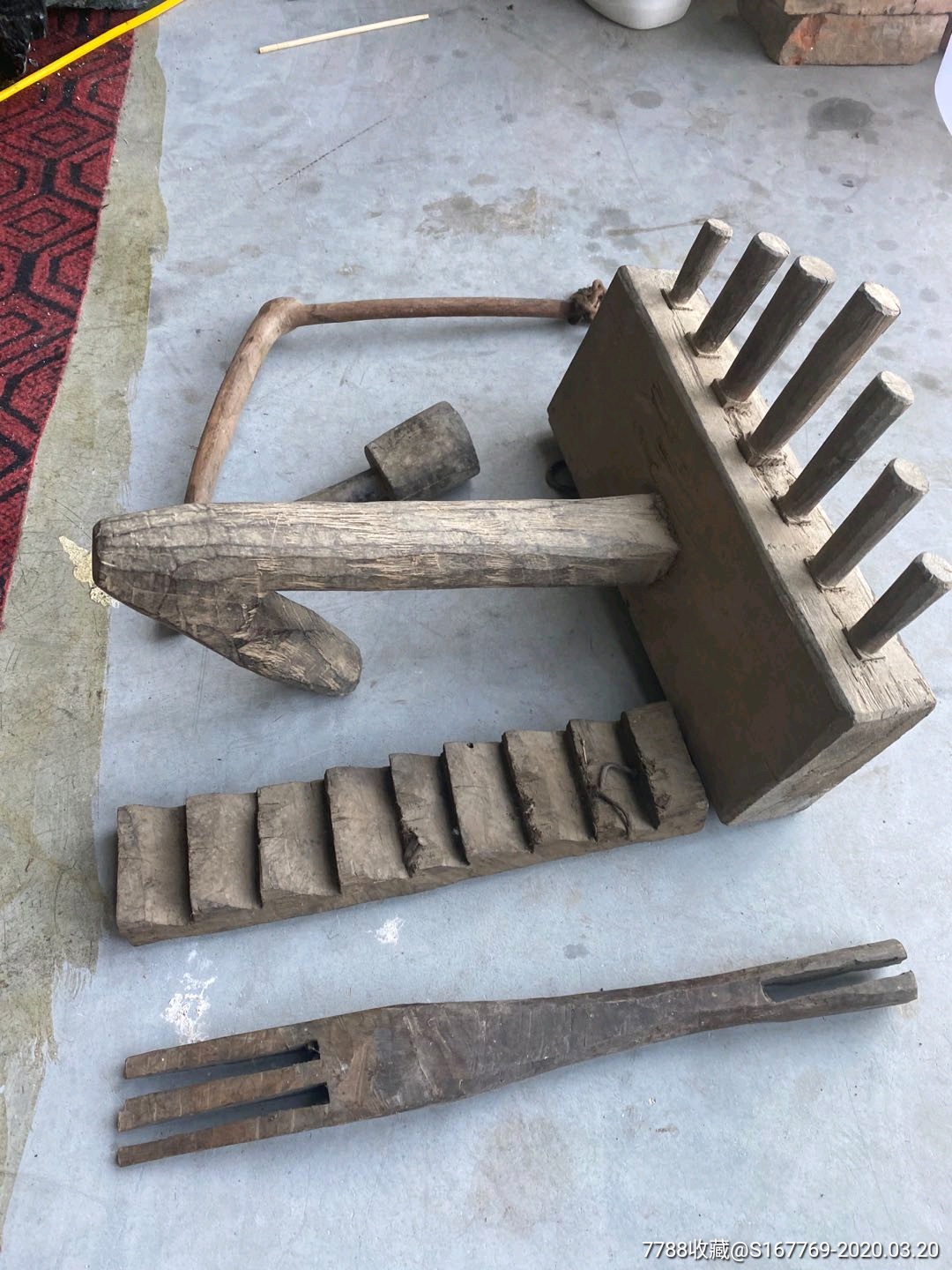 解放时期编草鞋工具五件套