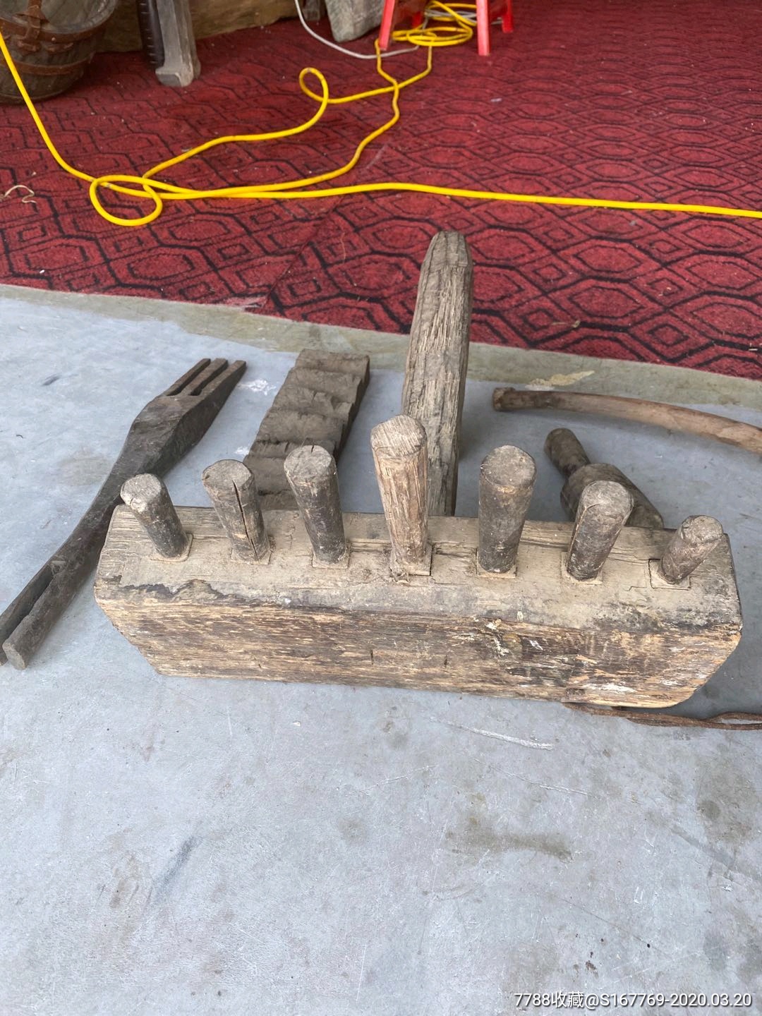 解放时期编草鞋工具五件套