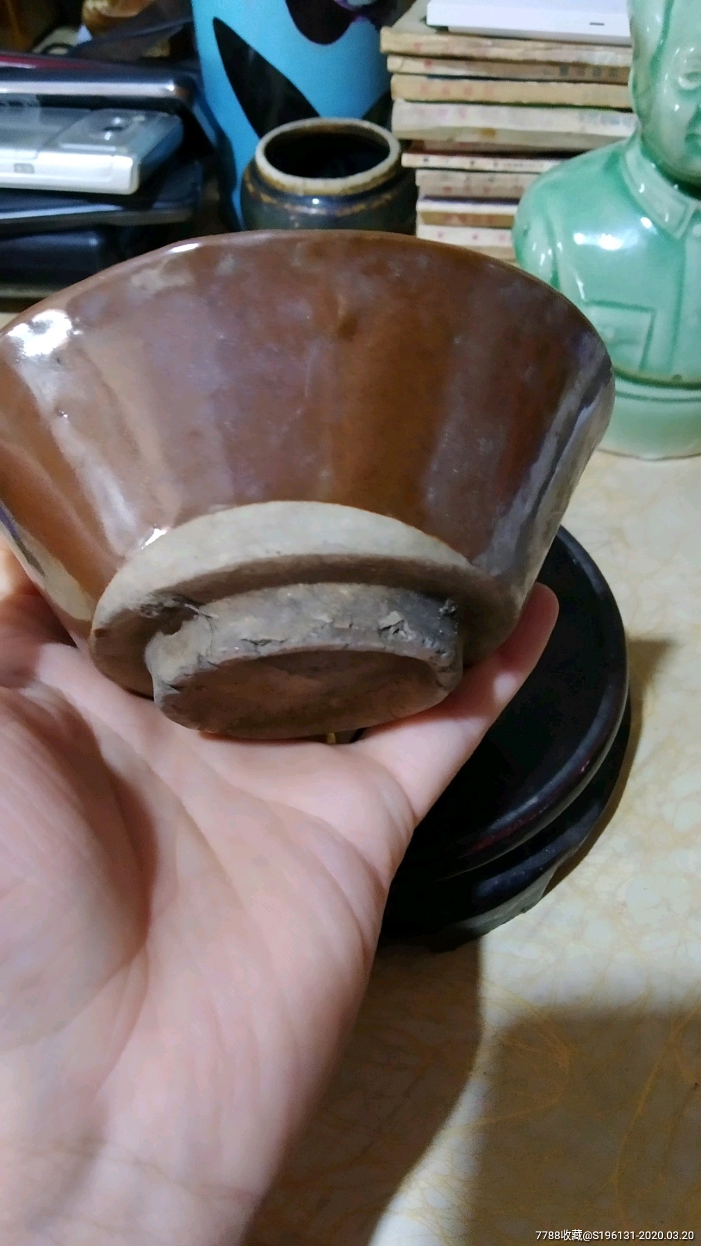 民国时期酱釉水浒碗,大酒碗!无磕无冲!包老!-黄釉瓷-7788旧货商城