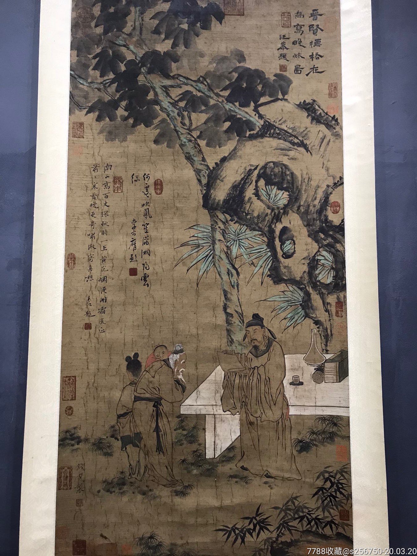 钱选精品手绘画,纯手绘,装裱工整