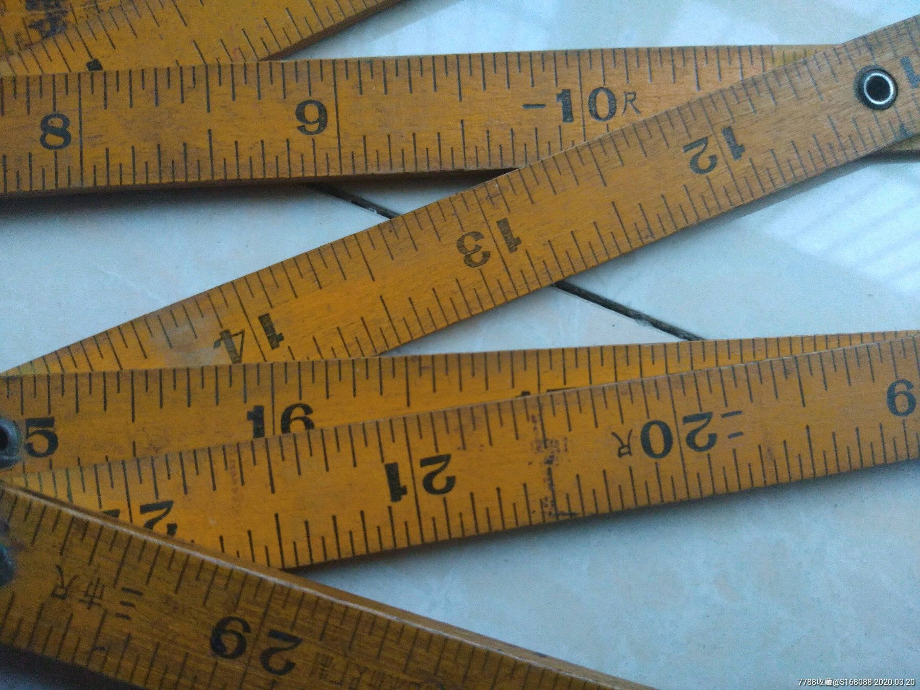 文革时期六七十年代老折尺老木尺老三市尺老工具三把一起合售