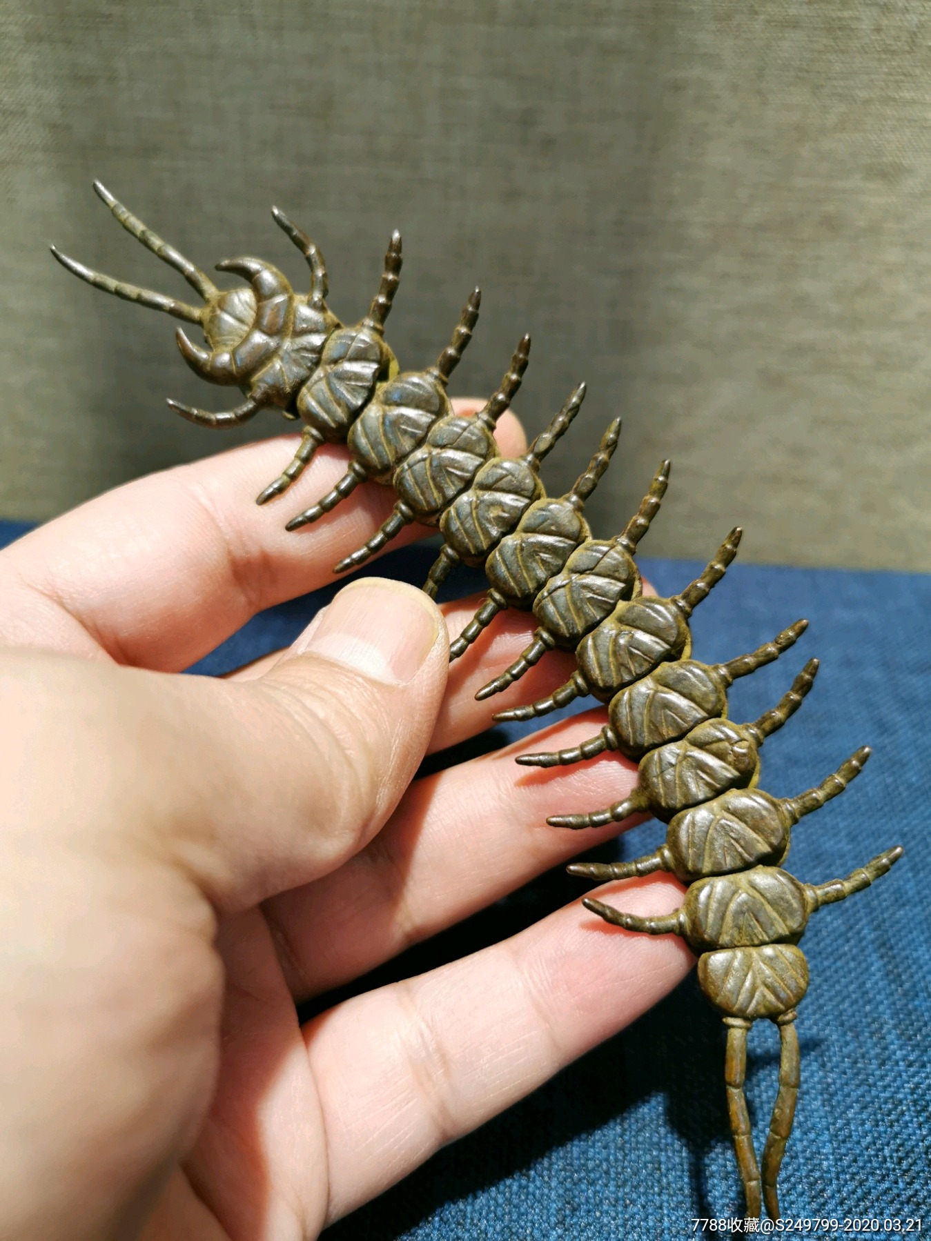 清代铜蜈蚣镇纸