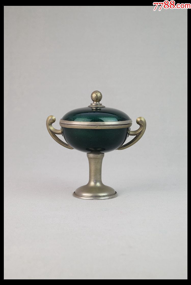 日本古董收藏品精美珐琅七宝烧纯色简洁奖杯文房摆件包邮高级礼品