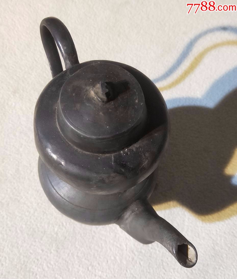 清代葫芦型锡酒壶锡倒流壶