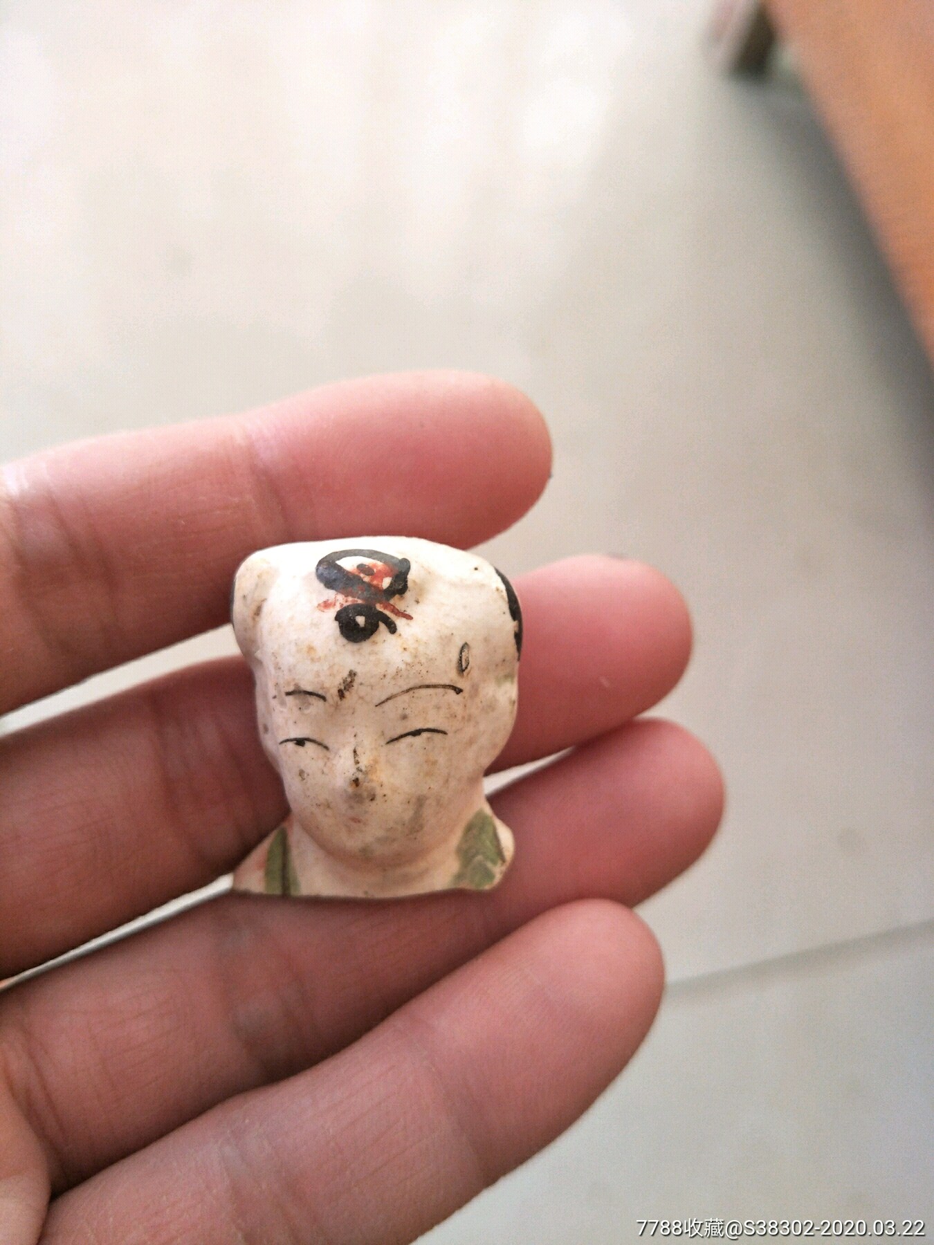 宋代磁州窑红绿彩磨喝乐人物童子瓷塑标本临清运河古玩店万枚瓷片标本