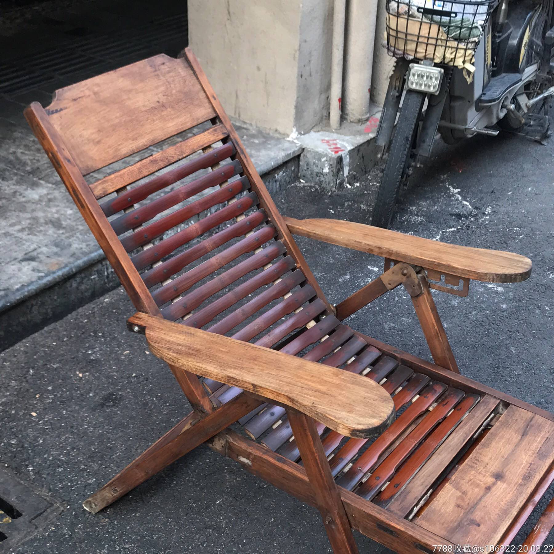 民国时期,柚木躺椅,完整,牢固