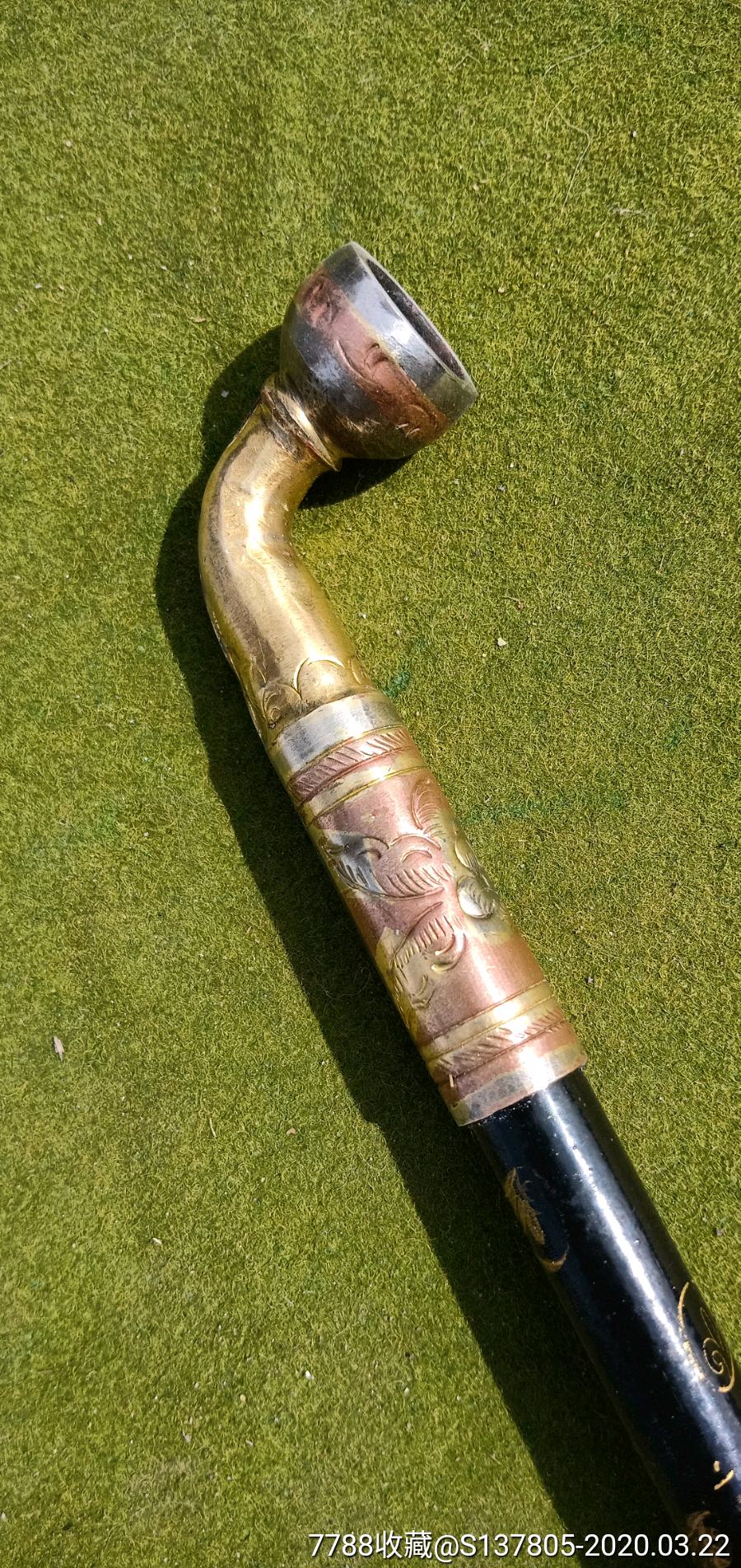 大烟袋老烟袋三色铜大烟袋