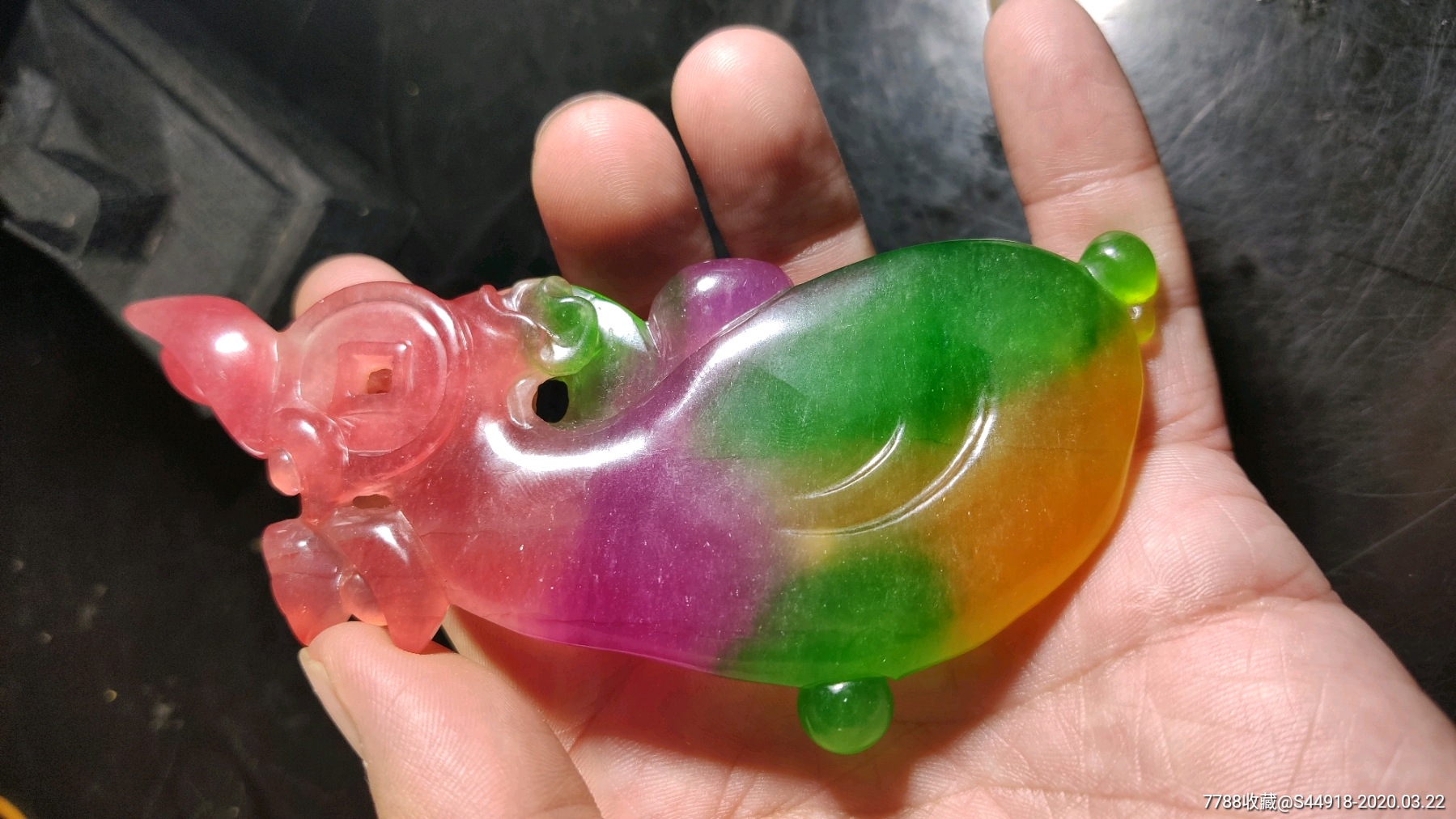 清代翡翠福禄寿三色带带有福摆件(一口价