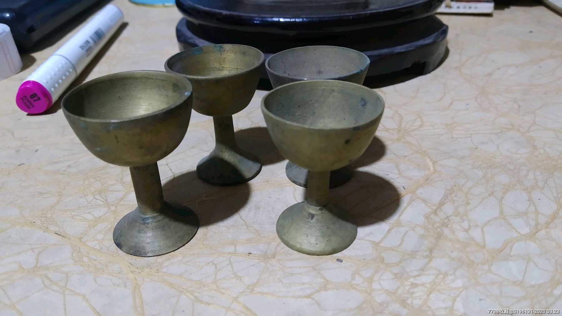 铜酒盅八十年代的铜酒盅4个包老低价出谢绝大叨和磨叽喜欢下单