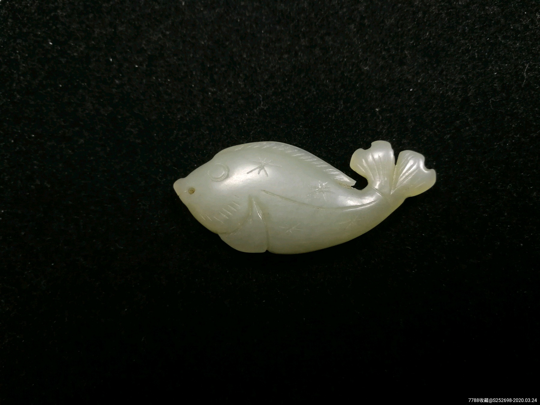 清代和田玉鱼形佩新疆和田玉古玉老玉明清玉器包老保真