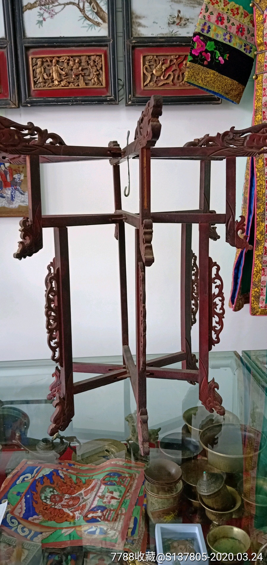 民国木灯笼民国实木灯笼民国龙头灯笼保真包老