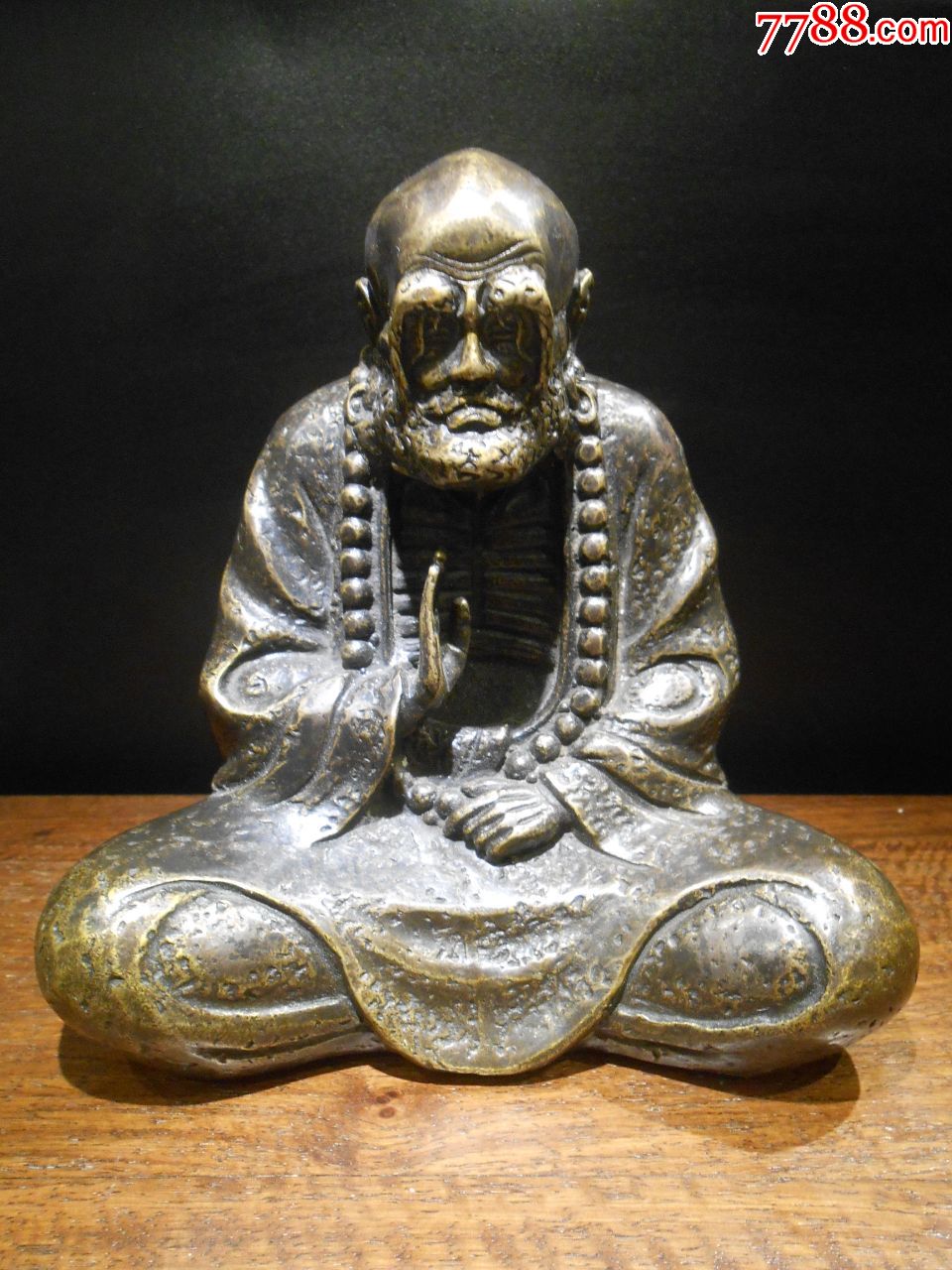 达摩祖师铜塑像铸造精美大气包浆油润沙胚铜铸内空故内有少许碎沙