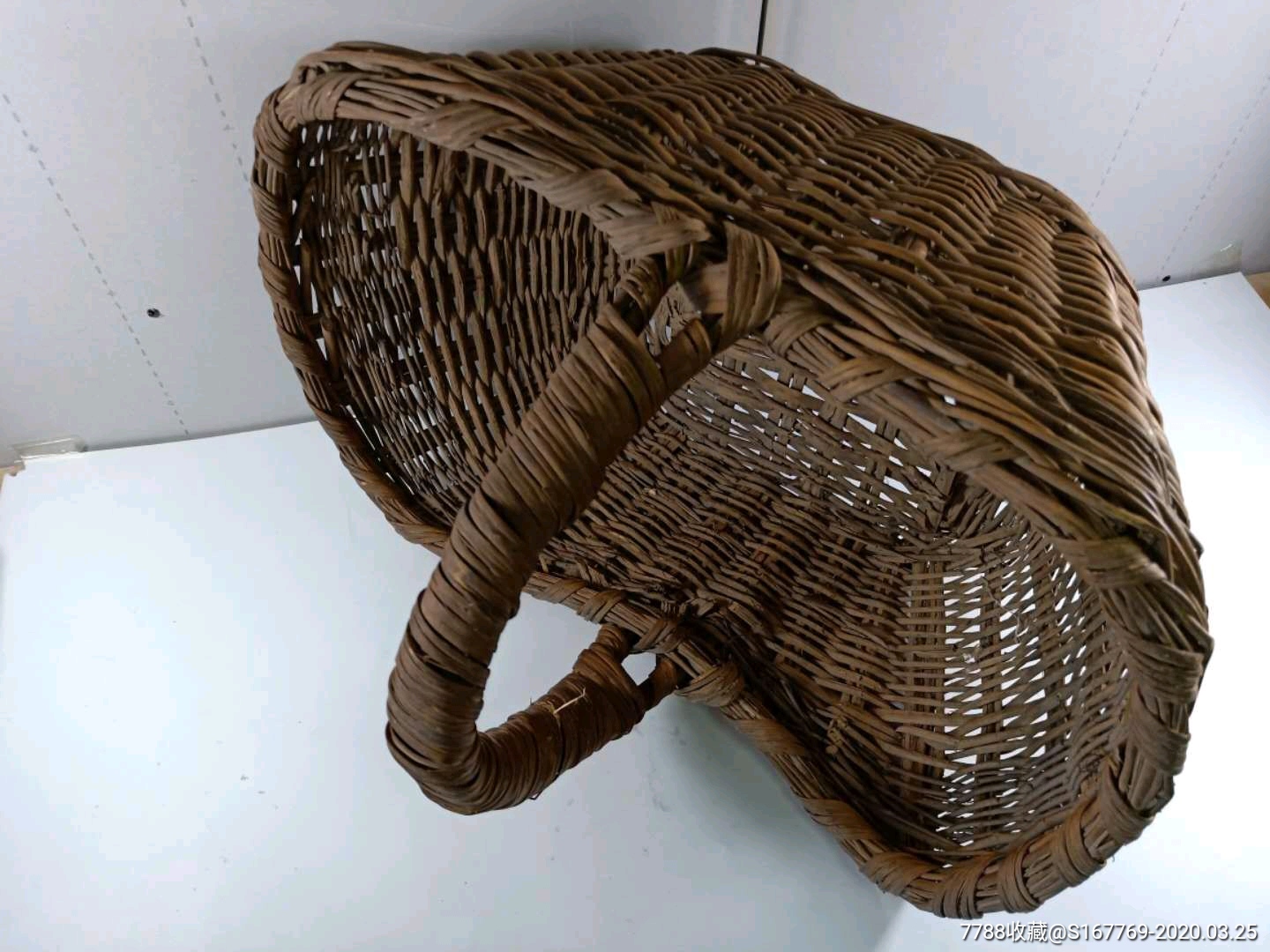 民俗物件老竹筐子完整品相