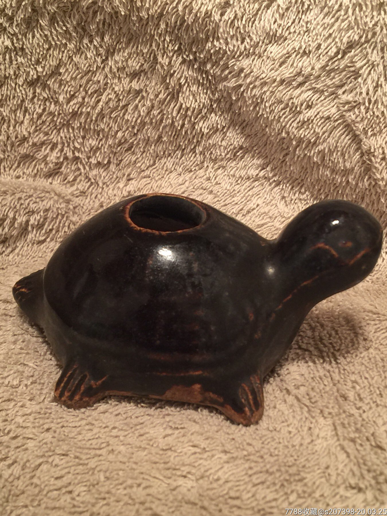 晚清磁州窑龟形文房水滴