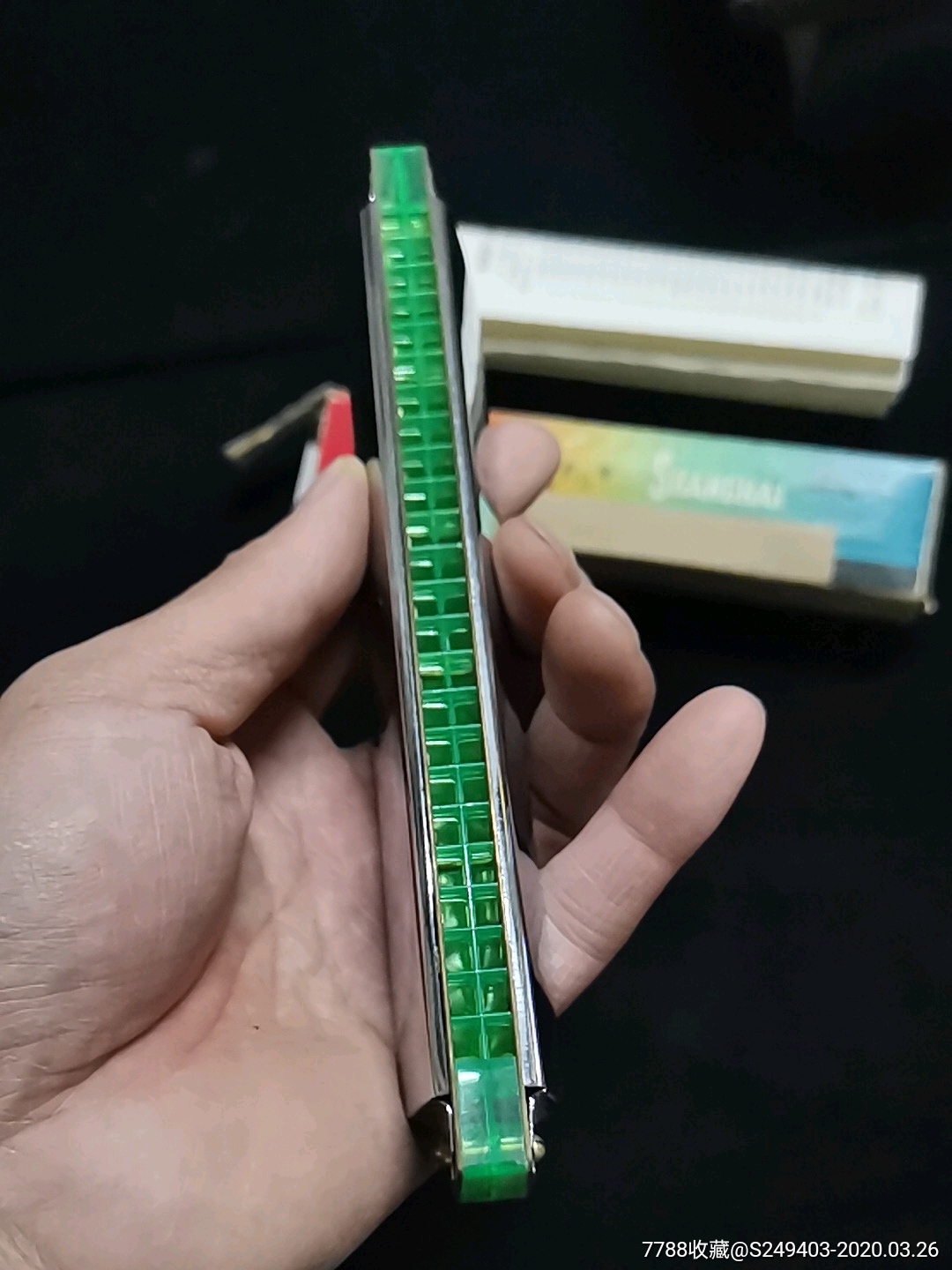 上海重音口琴18厘米长含赠品简易口琴吹奏法成色好