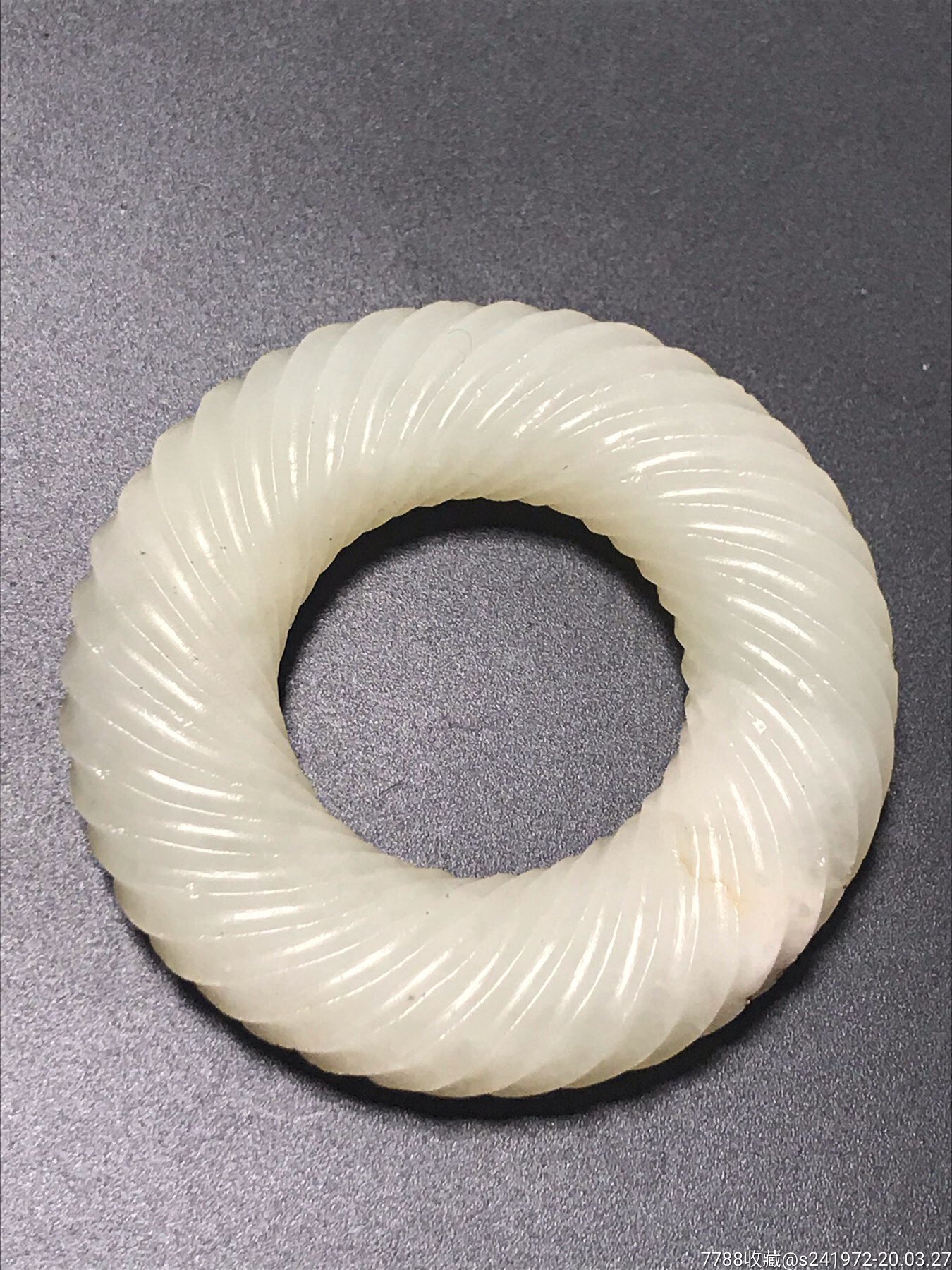汉白玉绞丝纹环