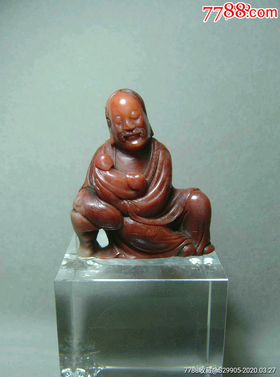 古印材 寿山石細工彫り『鯉登龍門』明治期庚子年款 印材3点セット仿漢文衍刀法作篆 古印材 寿山石細工彫り『鯉登龍門』明治期庚子年款 印材3