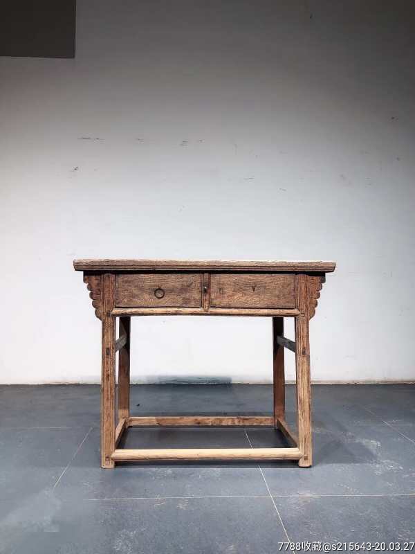 高古风榆木独板两屉供桌长110宽59高86
