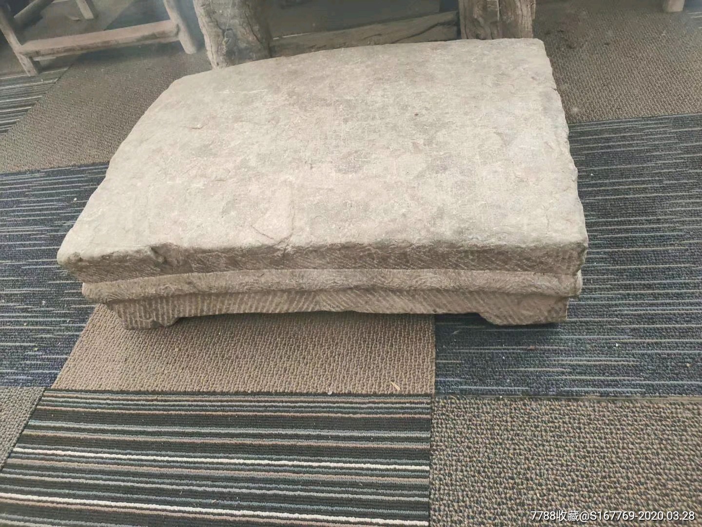 清代束腰青石砸布石