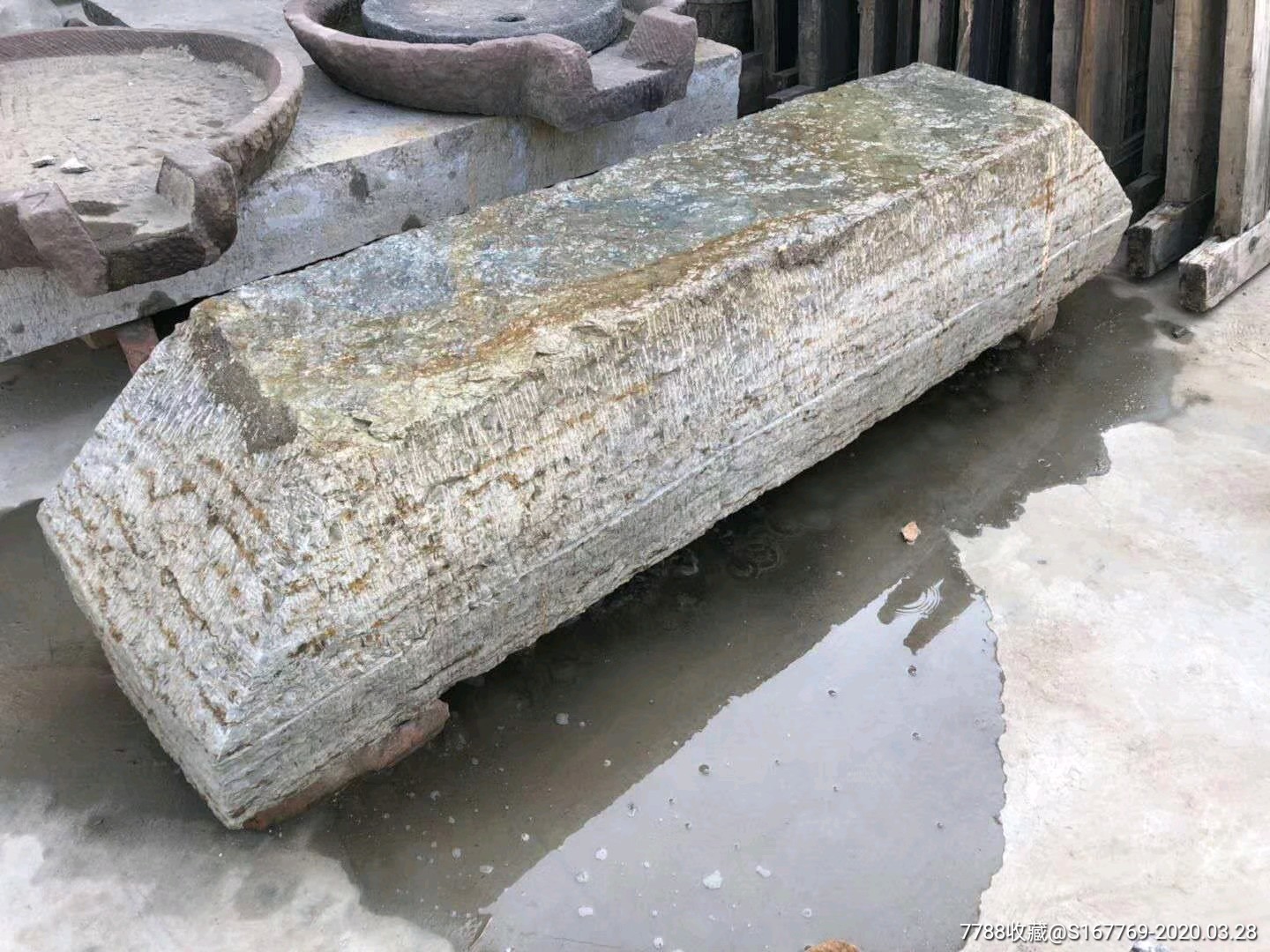 5品99明代青石方坐墩,品相完好