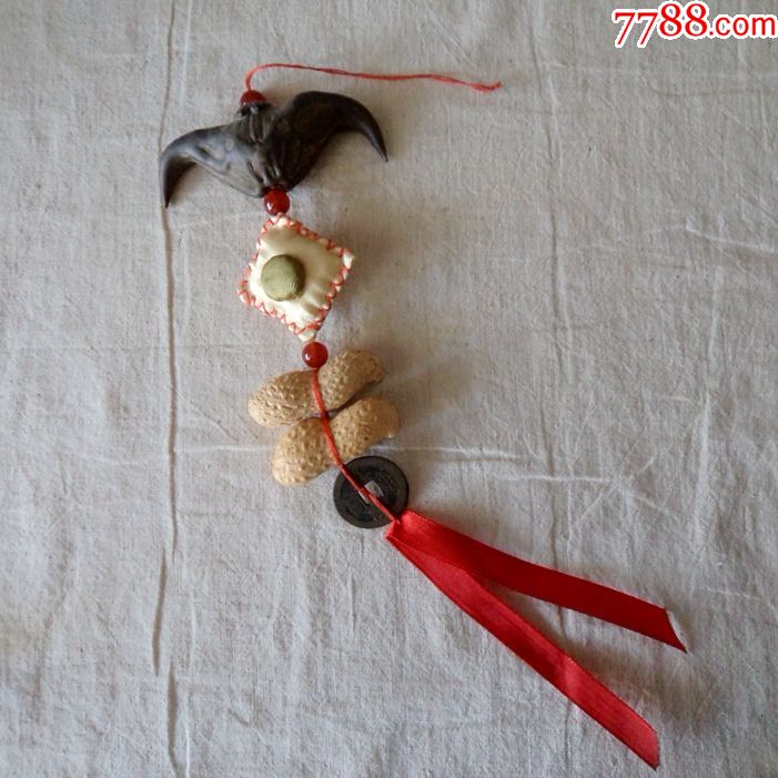 穿龙尾老民俗镇宅辟邪古董钱币开运车挂饰龙抬头传统宗教手工艺品