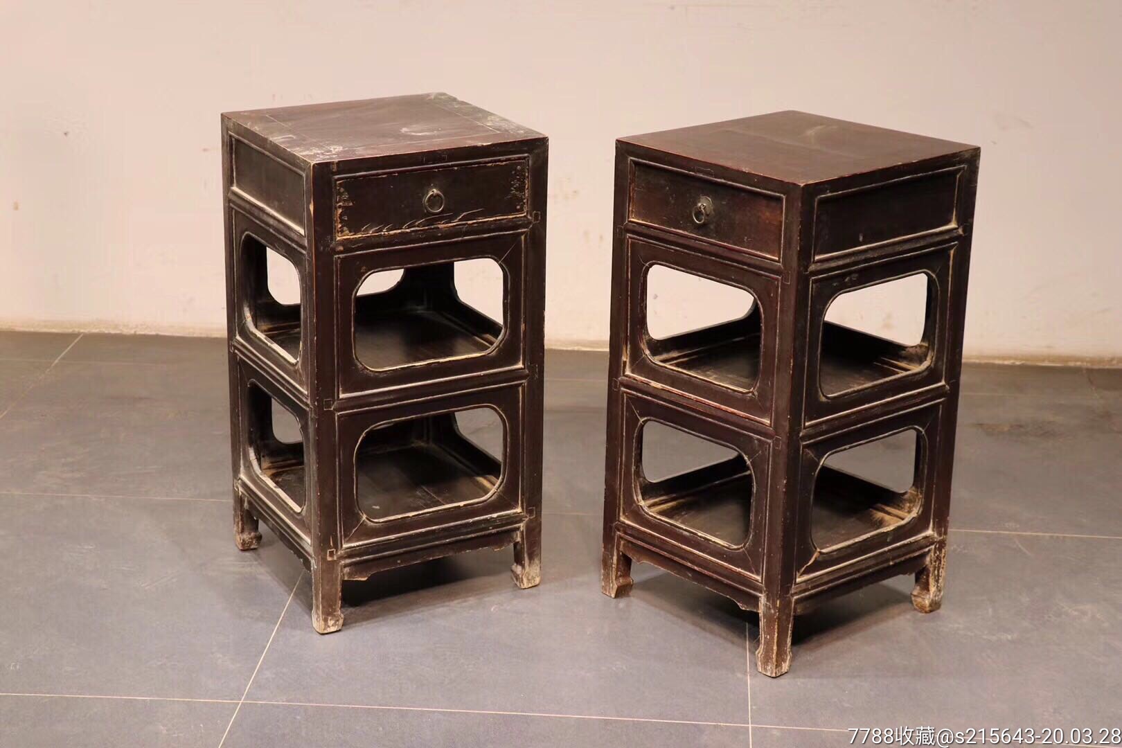 清代,榆木架几案.做工精致,皮克老辣.完整漂亮