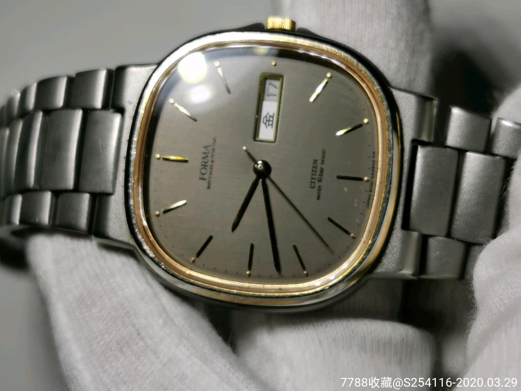 日本原装正品西铁城citizen石英男表forma系列双历显示100米防水蓝